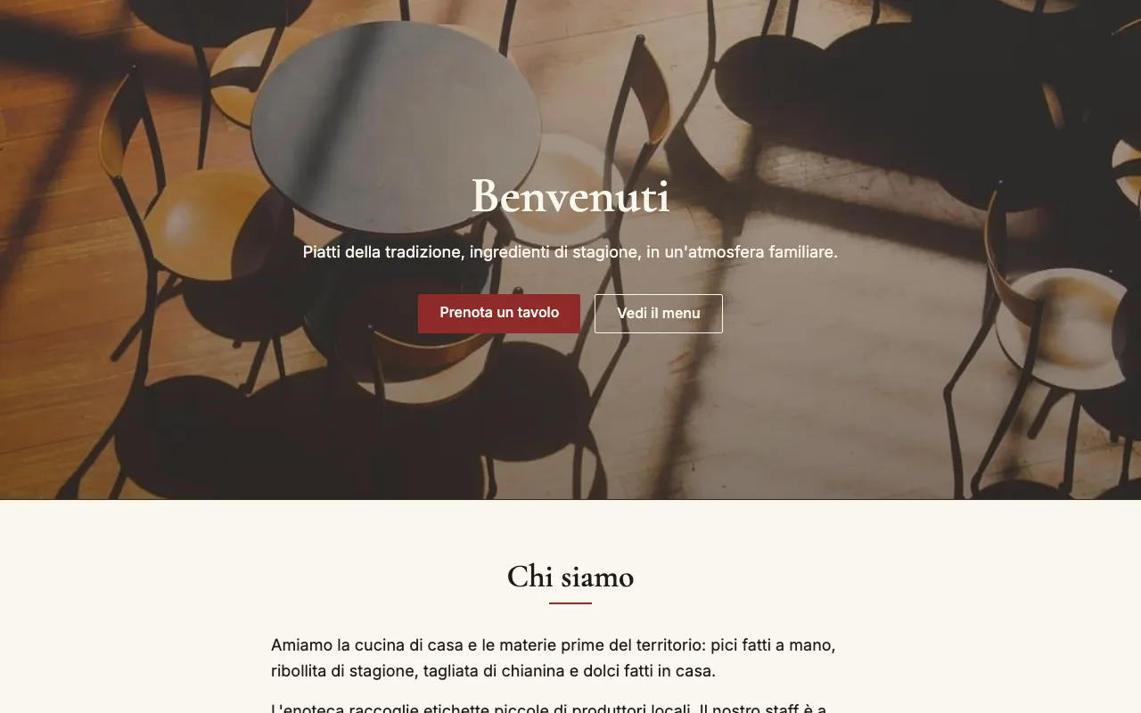 Anteprima del modello Trattoria Classica